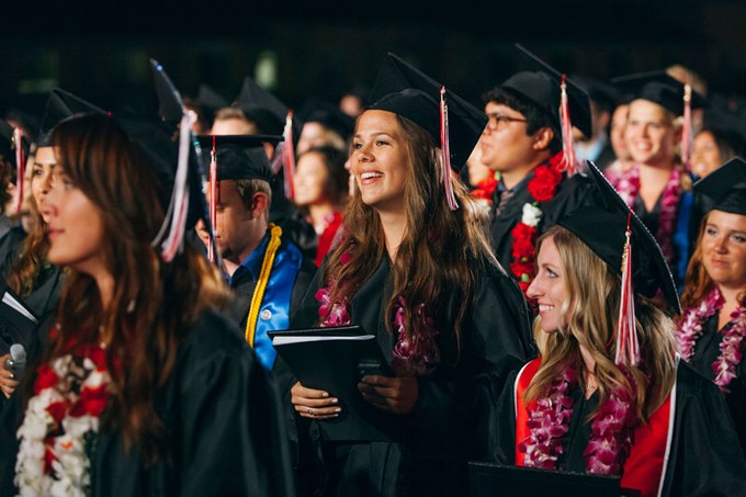 a group of students wearing caps and gowns