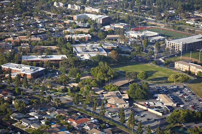 an aerial view of Biola University