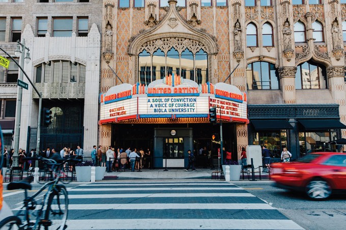 A building with a marquee