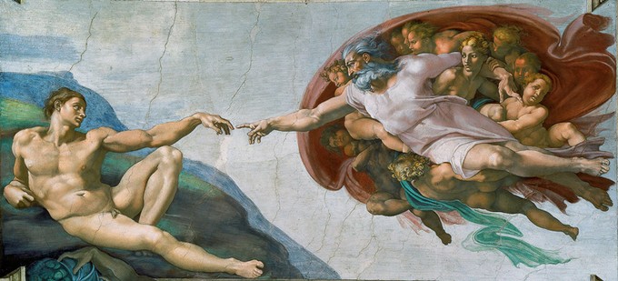The Creation of Adam painting by Michelangelo
