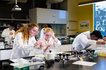 students working in a lab