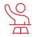 student raising hand